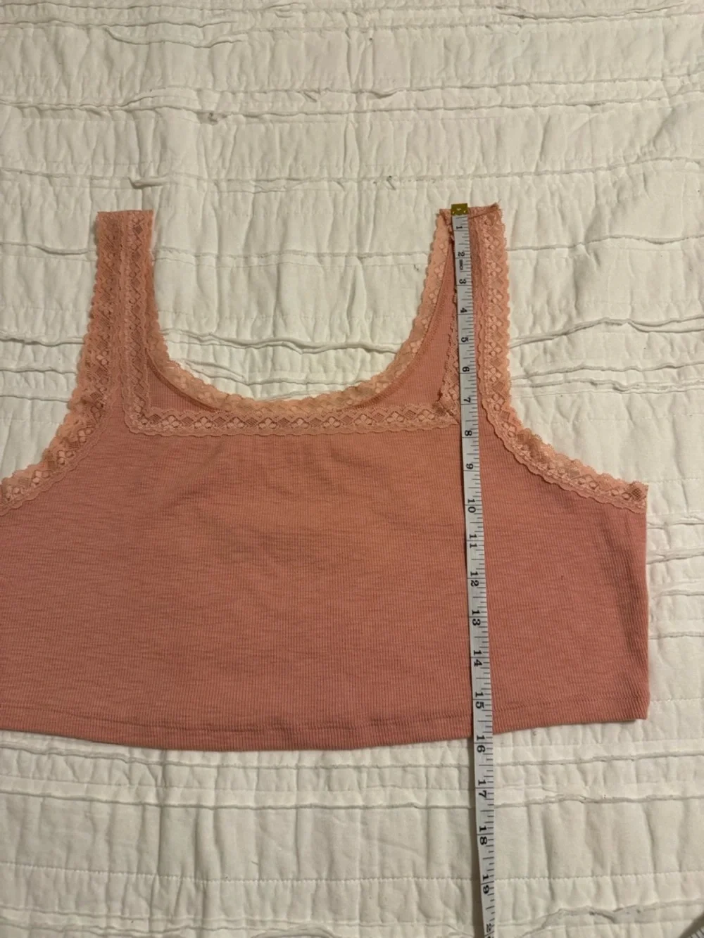 NWT Aeropostale Dusty Coral Lace Trim Cropped Tank Top Size XXL - Picture 7 of 7